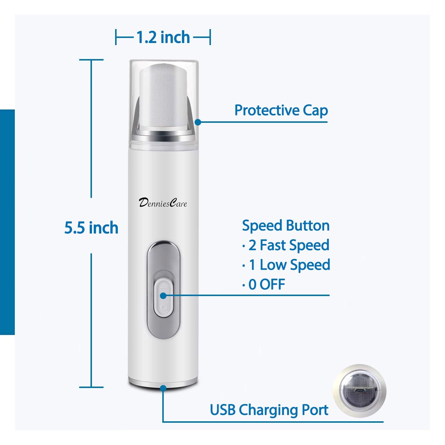 DenniesCare Electric Nail Buffer Rechargeable Nail Buffer Drill and Polisher Easily File for Naturally Beautiful Looking Nails Electric Manicure Pedicure Tool Nail Buffer and Shine Kit